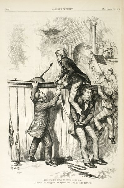 Der spanische Stier in Kuba, 1873 von Thomas Nast